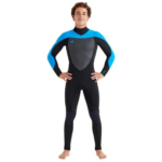 ילד לובש חליפת גלישה שחורה וכחולה Body Glove Phoenix 4/3mm