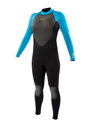 חליפת גלישה לנשים בודי גלוב Pro 3 בעובי 3/2 מ״מ בצבע שחור ותכלת