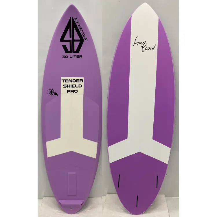 גלשן סופט סגול Super Boards Tender Shield Pro 5'9" מבט עליון ותחתון