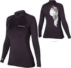 חולצת לייקרה שחורה לנשים Mystic Diva עם שרוול ארוך והדפס בגב