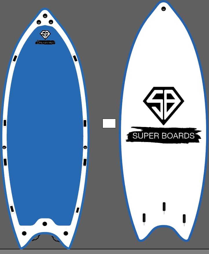 סאפ קבוצתי מתנפח דגם Mega SUP של המותג Super Boards - מבט עליון ותחתון