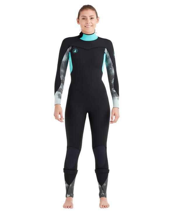 חליפת גלישה לנשים Body Glove Stellar 3/2 מ"מ בצבע שחור עם הדגשות טורקיז