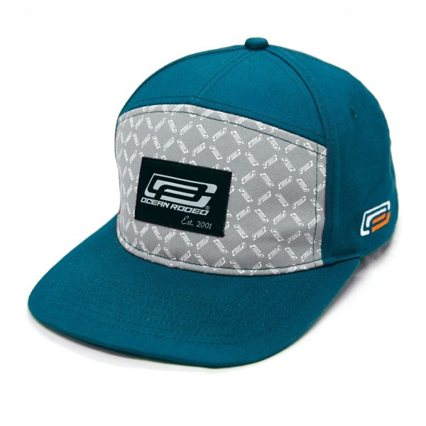 כובע מצחייה 5 פאנל של Ocean Rodeo בצבע טורקיז ואפור