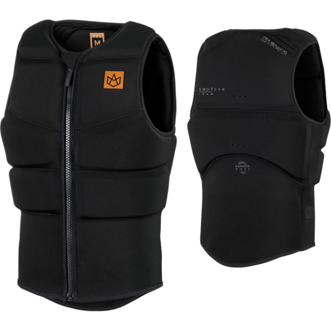 אפוד אימפקט לגברים Manera Boom בצבע שחור, מבט קדמי ואחורי