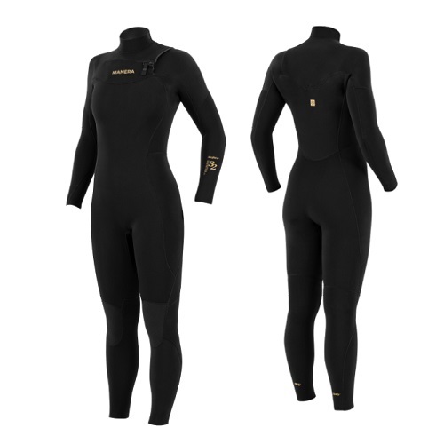 חליפת גלישה לנשים Manera Seafarer FZ 3/2 מ"מ בצבע שחור - מבט קדמי ואחורי