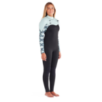 גולשת לובשת חליפת גלישה לנשים Body Glove Stellar 3/2 בצבעי שחור וטורקיז