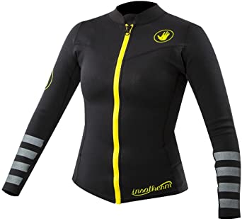 ג'קט גלישה לנשים Body Glove Insotherm שחור עם רוכסן צהוב