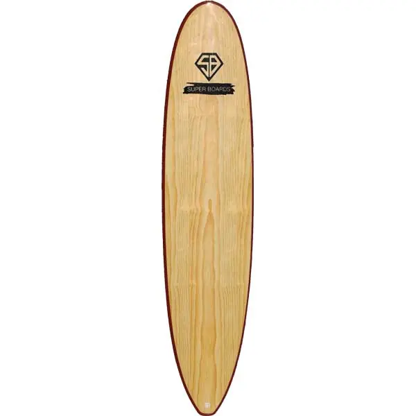 גלשן לונגבורד 8.0 של Super Boards בגימור עץ טבעי