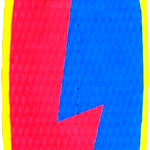 גלשן קייט היברידי Super Boards 5'10 לגלים ופויל, צבע צהוב עם גרפיקה