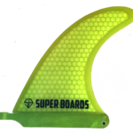 חרב מרכזית צהובה Super Boards Honeycomb עם חיבור US Box על רקע לבן