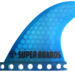 חרב בודדת לגלשן גלים כחולה של Super Boards במבנה Honeycomb עם חיבור FUTURE