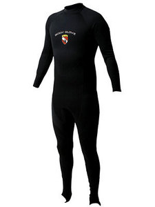 חליפת לייקרה מלאה לגברים של Body Glove בצבע שחור, עם לוגו על החזה.