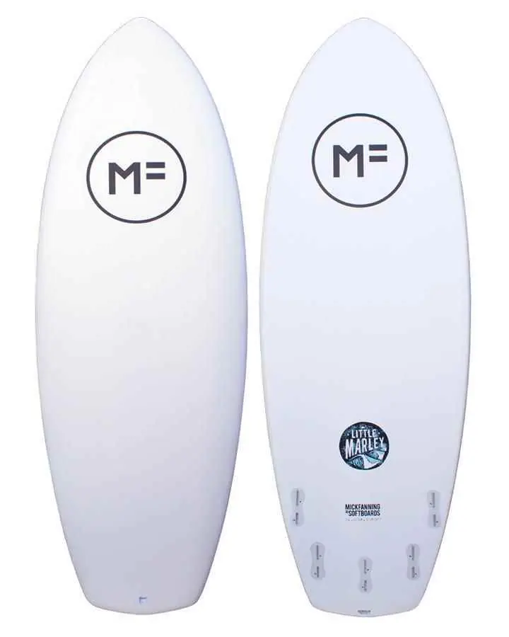 גלשן סופט Mick Fanning Little Marley לבן בגודל 5'2, מבט עליון ותחתון