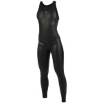 חליפת גלישה לנשים Mystic Diva Long John 2mm בצבע שחור, מבט קדמי מלא